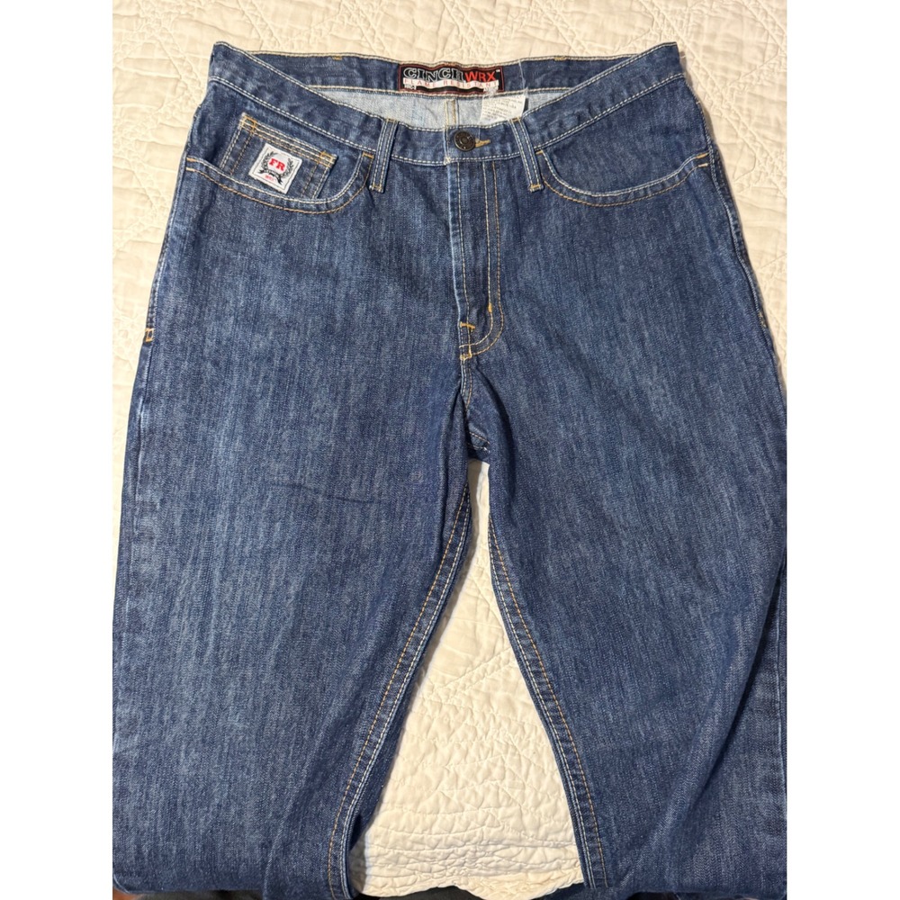 Cinch WRX FR Jeans Men 36x32 Blue White Label Flame Resistant HRC-2 Workwear - Picture 4 of 10